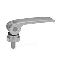 GN 927.3 Clamping Lever with Eccentrical Cam with Threaded Stud Contact Plate Plastic
